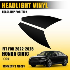 For 2022-2025 Honda Civic Headlight Side Marker Vinyl Overlay Tint Decals 1-5SET