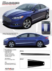 2013-2020 Ford Fusion DAGGER Pro Grade 3M Vinyl Side Hood Stripes Decals Graphic