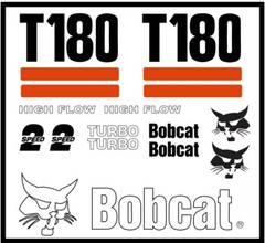 DECAL KIT for Bobcat skidsteer T180 track loader decals Stickers pre 03