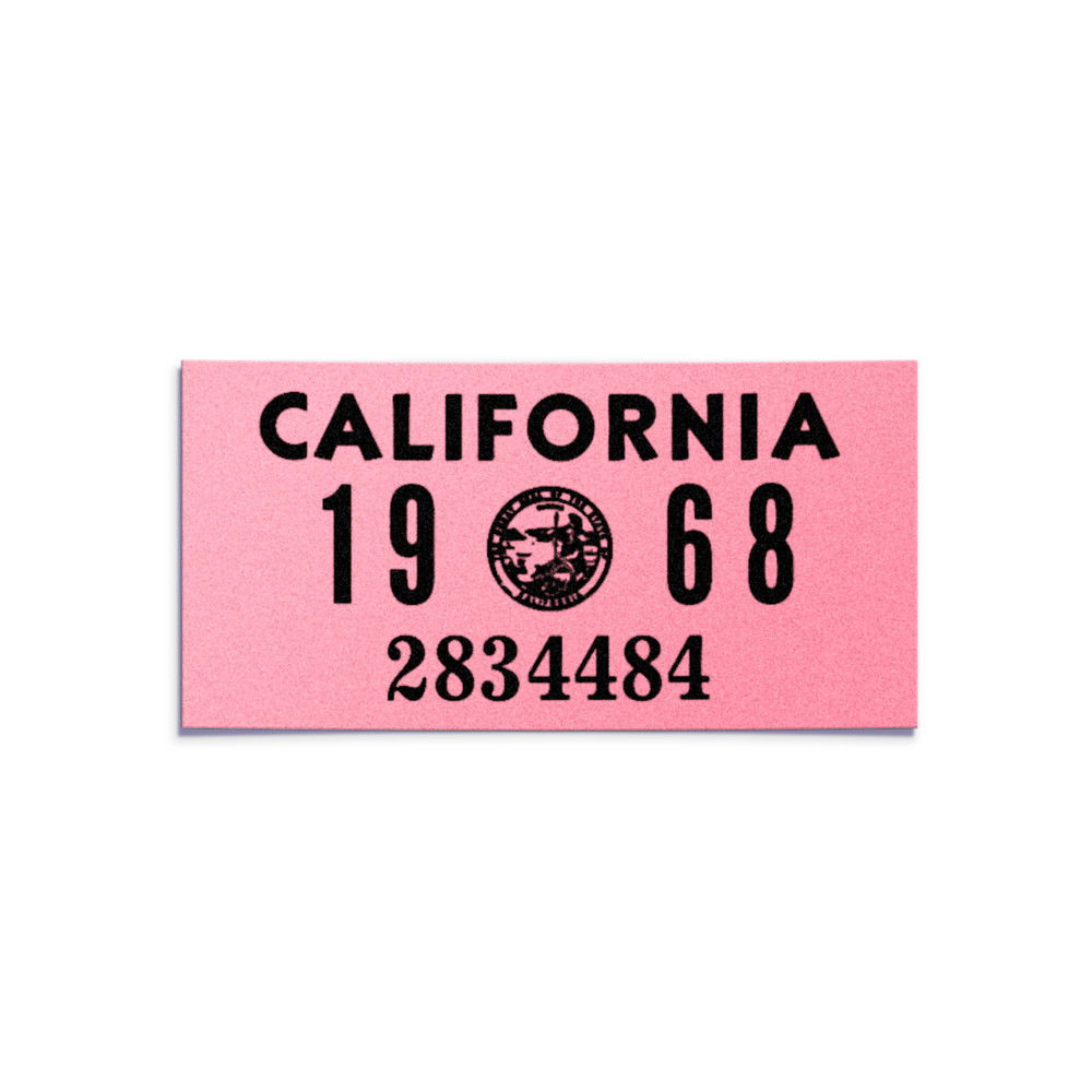 1968 California License Plate YOM Registration Sticker – CA DMV – Free Shipping