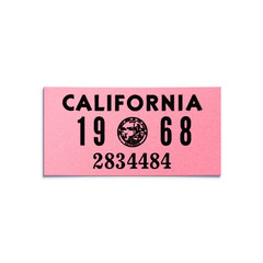1968 California License Plate YOM Registration Sticker – CA DMV – Free Shipping
