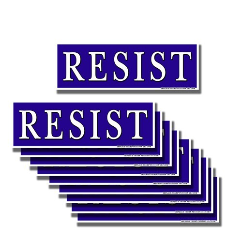 RESIST Political Mini Stickers CLASSIC RESIST TRUMP Blue Decals 10 Pack 9″
