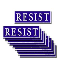 RESIST Political Mini Stickers CLASSIC RESIST TRUMP Blue Decals 10 Pack 3″