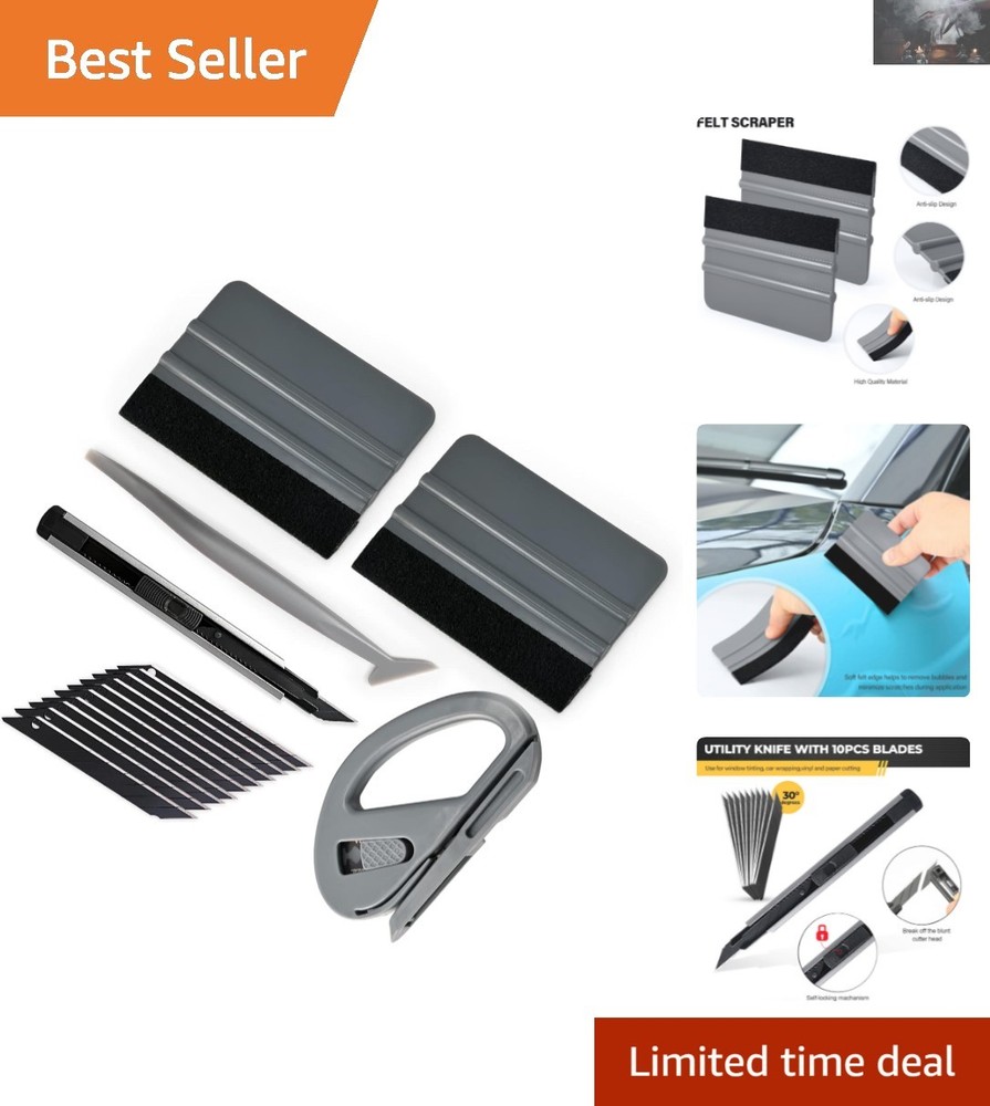 Professional Vehicle Vinyl Wrap & Window Tint Tool Set with Safety Features