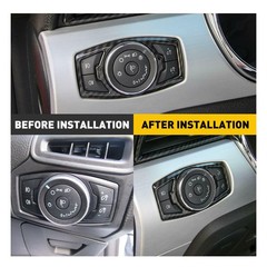 1/2set Switch Trim Headlight Decor for Cover Ford F150/Mustang 2015-2019 Carbon