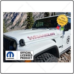 Set of 2 Jeep WRANGLER Hood Vinyl Decals Graphics Stickers SOFT PINK BLACK UV1R1