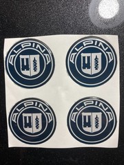 Alpina Wheel Cap Stickers Set – 4pcs 3D Domed Resin Center Cap Emblem Decals