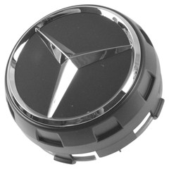 NEW OEM 00040009009283 Raised Chrome & Black Wheel Center Cap for Mercedes Benz