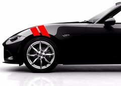 NEW 4″ Fender Hash Bar vinyl Sport RACING STRIPES Decals (Fits Mazda MIATA MX-5)