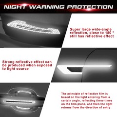 12pcs Reflective Sticker Set Rearview Mirror Auto Door Handle Paint Scratch Film