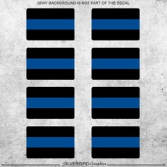 8x Thin blue line mini sticker decals license plate car police officers truck 3M