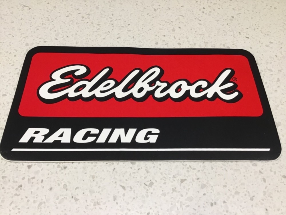 RACING PERFORMANCE EDELBROCK STICKER ,CARS ,CYLINDER HEADS,MANIFOLDS CARBURETTOR