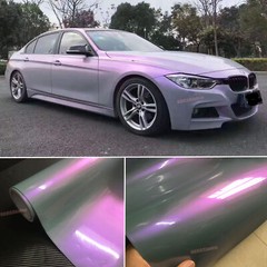 Entire Car Vinyl Wrap Grey Chameleon Satin 3D Glitter Chrome Pearl Sticker ABUS