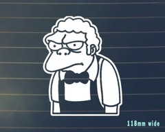 FUNNY Sticker MOE STYLE sticker Decal WHITE LAPTOP CAR BUMPER