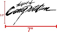 x2 The Spirit of Competition Decal black or white high quality
