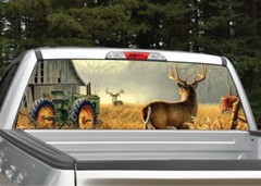Buck Deer Farm Scene Rear Window Decal Graphic for Truck SUV
