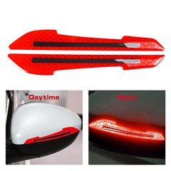 12PCS Rearview Mirror Side Door Handle Red Reflective Warning Safety Sticker Set