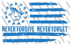 Bone Frog,Never Forgive,Never Forget,Flag,We The People,Military,,,Vinyl Decal