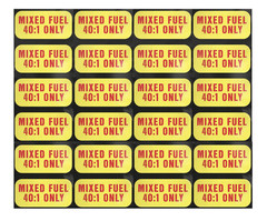 Mixed Fuel 40:1 Sticker Weather Proof Extreme Stick Commercial Grade Labels 24X