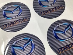 4 x Mazda silicone emblem sticker for hubcaps hub cap epoxy resin logo