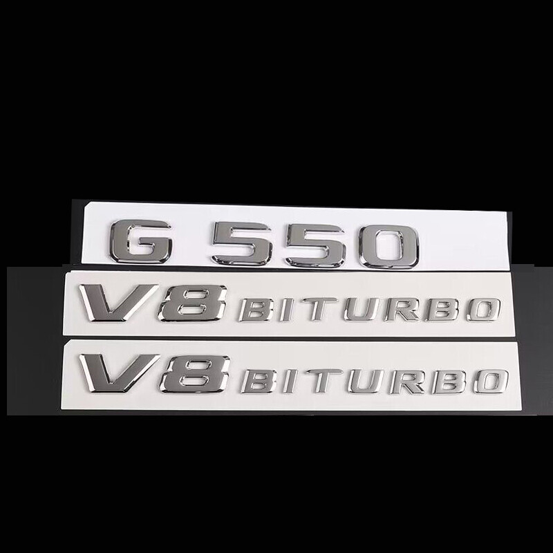 3pcs NEW G550 V8 Biturbo Chrome Badge Emblem for Mercedes Benz G 550