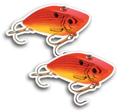 Crank Bait Sticker Decal Tackle Box Lure Fishing Boat Truck Car Vehicle Fish Rod