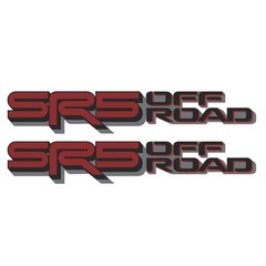 SR5 Offroad Stickers, Toyota Tundra Metallic Decals (Black, Red, Gray)2 Pack Set