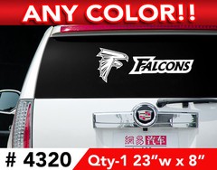 ATLANTA FALCONS & Words LARGE DECAL STICKER 23″w x 8″h