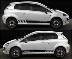 Fits Fiat Punto Abarth Side Stripes Graphics Decals Both Sides Any Year 1