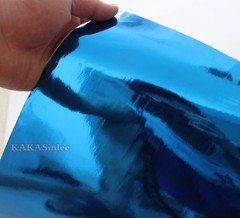 Super Soft Stretchable – Car Glossy Mirror Chrome Vinyl Wrap Sticker – Blue CF