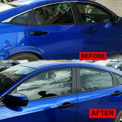 6x Chrome Delete Blackout Window Trims For Honda Civic Sedan 16-20- Carbon Fiber