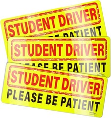 3-Pack Student Driver Magnetic Stickers – Weatherproof & Reflective Safety Signs