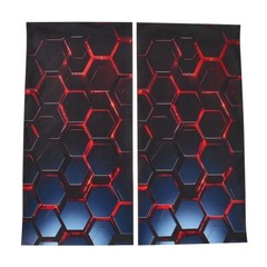 2x Red&Black Honeycomb Car Stickers B Pillar Waterproof Center Column Decal