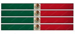 Mexico Mexican Flag Racing Stripes Vintage Style Sticker Decals 6″