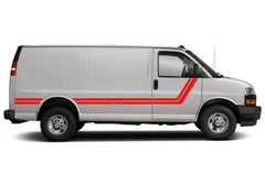 Double Center stripes graphic decals sticker vinyl kit for Chevrolet Express Van