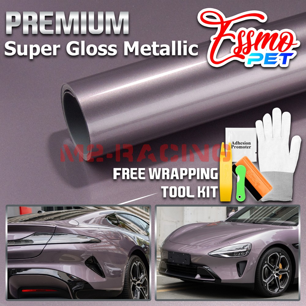 ESSMO PET Super Gloss Metallic Luminous Violet Vehicle Vinyl Wrap Decal Paint