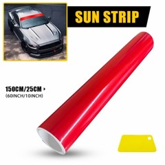Gloss Red Vinyl Decal Sun Strip Windshield Shade Eyebrow Banner 60″x10″ K