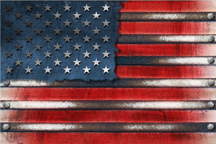 Rustic Metal American Flag 24×36 Graphic Car Wrap Decal Vinyl Bike Motorcycle US