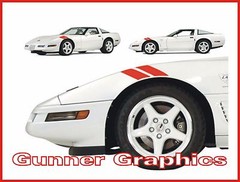 CORVETTE FENDER STRIPES fits 1996 all C4 (left and right side) Gunner Graphics