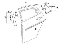 Genuine GM Rear Driver Side Door Window Frame Front Applique 84258760