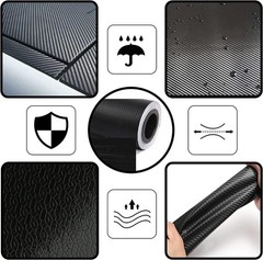 Carbon Fiber Vinyl Wrap 6D Gloss Black, Self Adhesive Car Wrap Film with Air …