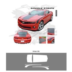 Chevrolet Camaro 2010-2013 Hood Rear Deck Side Stripe Graphic Kit – Bright White