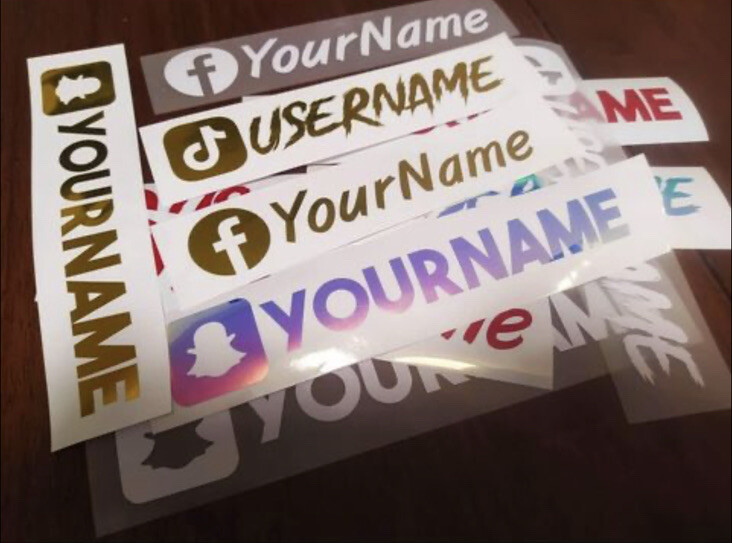 *Custom Instagram Facebook Snapchat Username Decal sticker | Social Media Decal