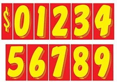 EZ Line Vinyl Decals for Cars Red Yellow Large Number Stickers 11 Dzn Windshield