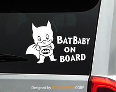 Baby on Board Batman vinyl car decal sticker Superhero BatBaby 7.75″W