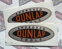 Dunlap Approved Tools Reproduction Vinyl decals Silver & Orange 2 1/8” Set Of 2