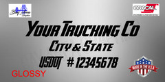 TRUCK DOOR DECALS SET X2 CUSTOM USDOT COMPANY NAME CITY STATE VINYL