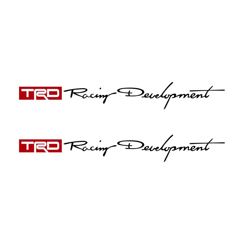 Pair TRD Racing Development Signature Script Decal Vinyl Stickers for Toyota Car