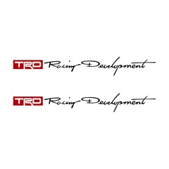 Pair TRD Racing Development Signature Script Decal Vinyl Stickers for Toyota Car