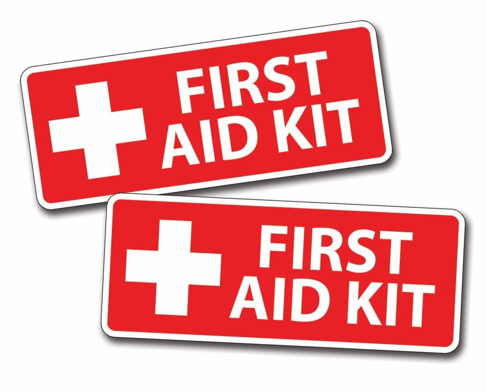 Red Cross First Aid Kit Sticker Self Adhesive Sticky Decal 911 Emergency Safety